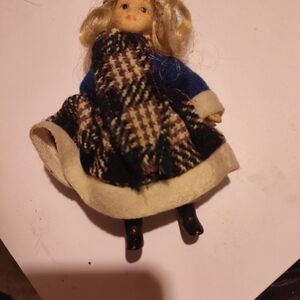 Plaid Dress Doll with Blonde Hair